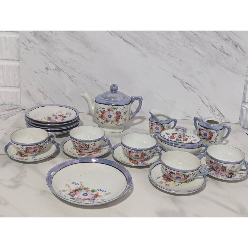 No Brand Made In Japan 23-Piece Child Tea Set Floral Design